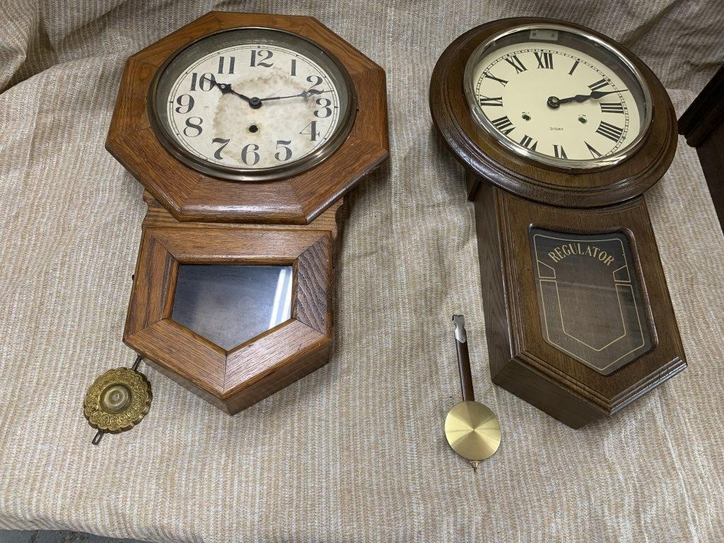 3 Wall Clocks For Parts Or Repair As Is