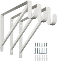 Heavy Duty Closet Shelf Rod Brackets White 3 Pack