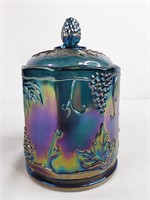 Carnival Glass Jar with Lid