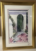 Janet Francour Intimate Courtyard With Green Door
