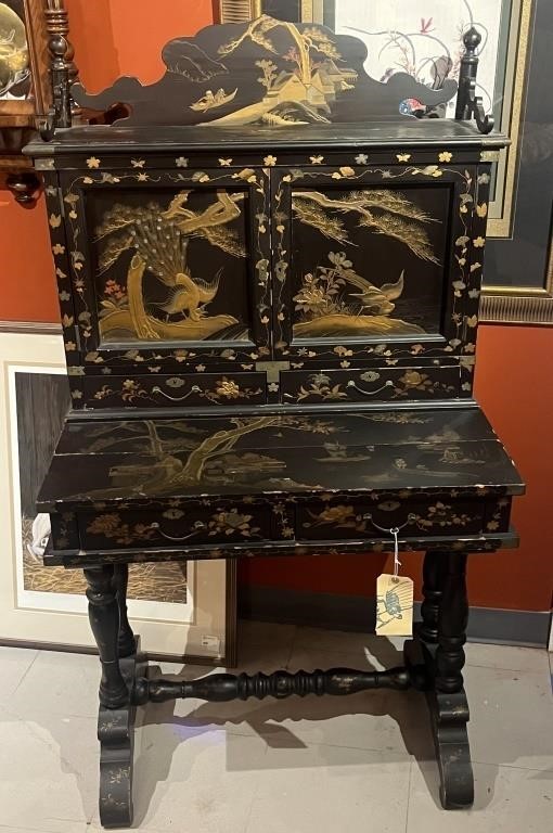 1860's Chinese Export Parlor Desk /Cupboard Top