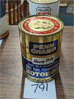 Penn Champ Metal Quart Oil Can - Full