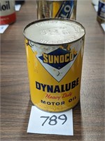 Sunoco Dynalube Metal Quart Oil Can - Full