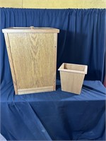 Pair of Wooden Trashcans
