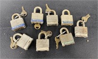 Lot of Master Locks w/ Keys