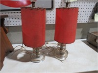 DR 1960'S GLASS LAMPS ORIGINAL SHADES