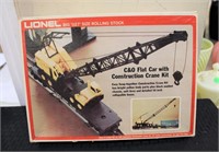 Vintage Lionel C&O flat car construc. crane in box