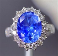 3.45ct Natural Sapphire Ring, 18k gold