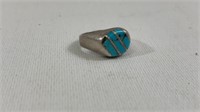 Mexico .925 Silver & Inlayed Turquoise Ring