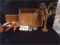 CIGAR BOX, GOLD TREE & MISC.