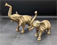 2 Pc. Brass Elephants Trunk Up