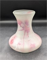 Vintage Hand Painted Glass Bud Vase B.Z.T. Israel