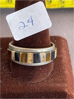 Sterling Signed Ring with Stones Size 11