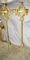 Gold Painted Ornate Floor Candle Holders -  67"h
