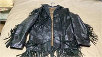 Vintage Tregos Western Wear Fringe Leather Jacket