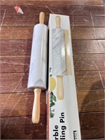 Marble Rolling Pin w/ Wood Base