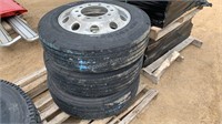 255/70R22.5 Truck Tractor Tires w/ Rims