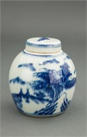 Chinese Blue and White Porcelain Jar with Cover