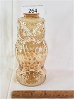 Marigold Carnival Glass Be Wise Owl Coin Bank