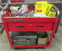 US General single draw rolling shop cart with