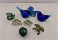Vintage Glass Birds & Frog Figurines