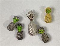 Lot of 5 Pineapple Lapel Pins