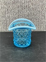 Fenton Opalescent Aqua Top Hat Toothpick holder