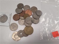 Bag of Foreign Coins w/ 1994 Two Pence