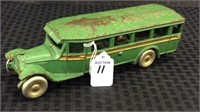 Arcade Cast Iron Green Toy  Bus