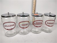 (4) vintage Glassco medical jars apothecary