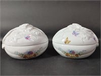 Charles Renson Porcelain Egg Shaped Boxes