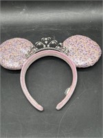 Disney Parks Pink Sparkling Crown Minnie Ears