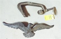 Valve puller and eagle wall décor.