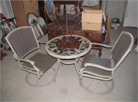 Outdoor patio set with two chairs. Also included