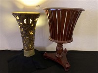 Trumpet Shaped Lamp, Planter Stand