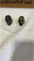 Dragon blood stone skull and granite skull