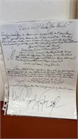 Hand written Taylor Dane Lyrics and it’s signed