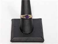 .925 Sterling Purple Stone Ring Sz 8.5
