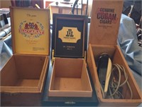 (2) Cigar Boxes, Baccarat Box & Clippers