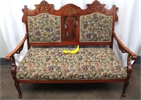Antique Victorian Tapestry Settee~Loveseat