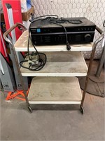 Metal Rolling Cart with Sony Stereo