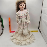 Porcelain Doll on Stand (25" Tall)