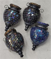 4 glass hanging candle lights