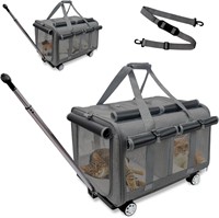 GJEASE Cat Rolling Carrier for 2 Cats