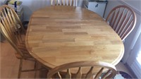 Solid Wood Kitchen Table & 4 Chair Set -