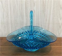 Large 14x10" Blue Tiara Glass Basket