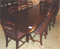 MAHOGANY DINING TABLE WITH 8 CHAIRS 98"X42"
