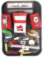 Assorted Manicure Tools, Womens Watches, Knife