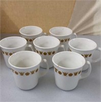 7 Vintage Corning Coffee Cups