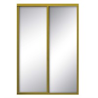 36x79in Gold Aluminum Mirrored Sliding Door